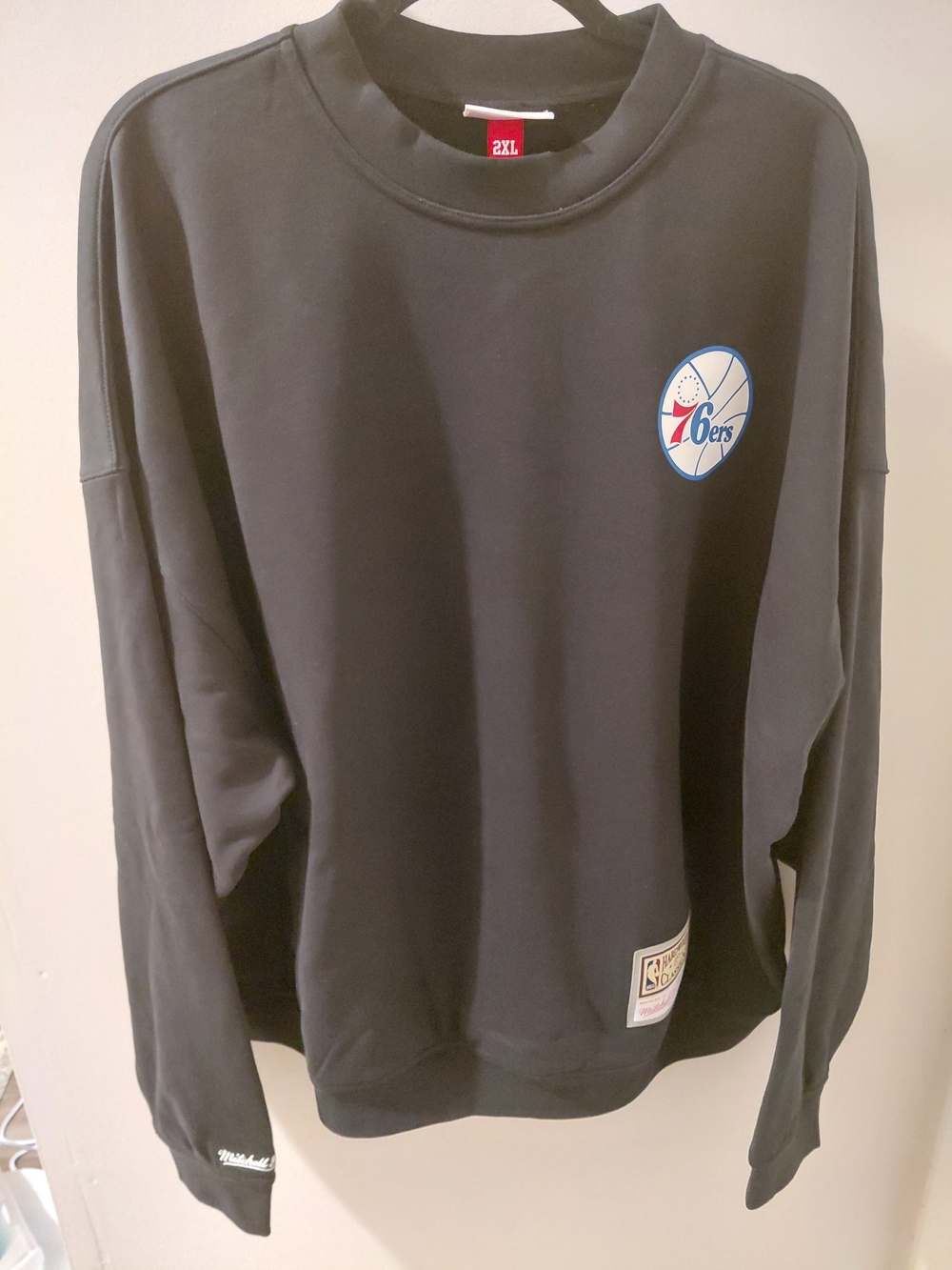 Mitchell & Ness Black Philadelphia 76ers Crewneck Sweatshirt